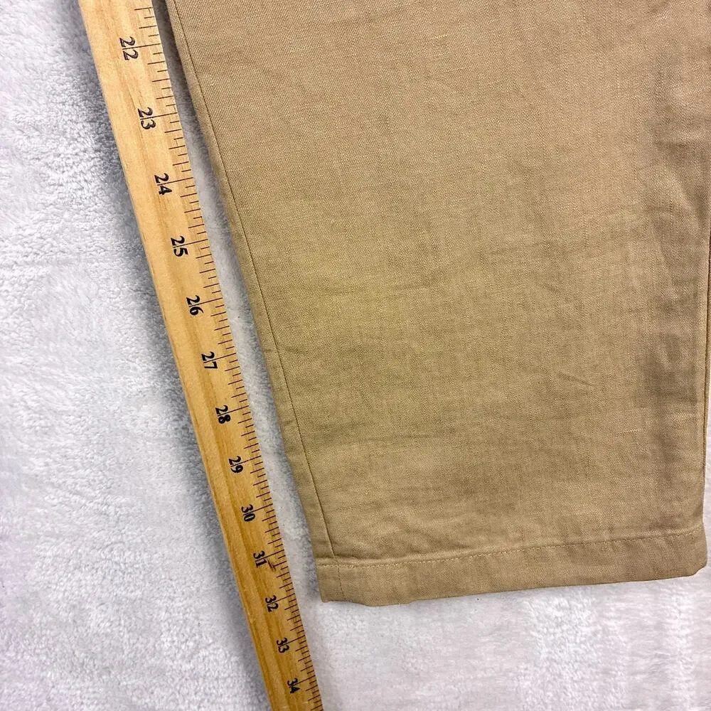 Rag and Bone Pants Mens 34 (36) Tan Linen Trousers Preppy Chino Classic Summer